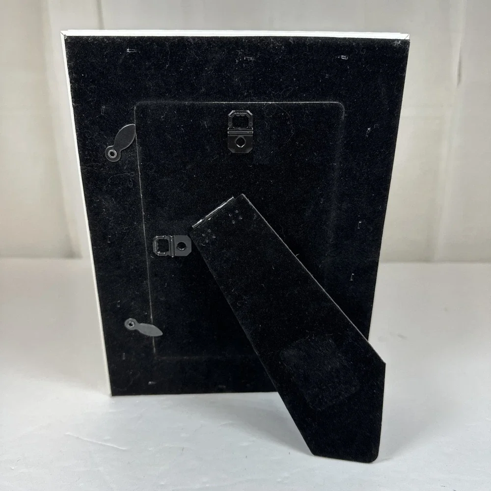 White Black Wheat Picture Frame 4x6 Photo 8.5x6.5 Frame Easel/Hang Shabby Chic